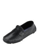 Trillby Leather Slip-On Driver, Black