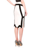 Wiley Drawstring-Waist Pencil Skirt, Natural White