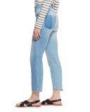 Clancy Cropped Denim Jeans, Light Blue