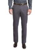 Five-Pocket Stretch-Cotton Pants, Light Gray