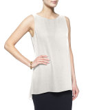 Sleeveless Silk Long Shell, Petite