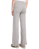 Cashmere Drawstring Pants, Gray Melange