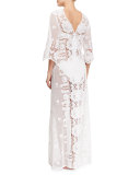 Karina Floral-Crochet Coverup Dress