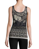 Batik Tulle Tank, Black/White