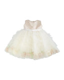 Sleeveless Satin & Tulle Dress, Petal/Ivory, Size 6-24 Months