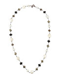 Baroque Pearl & Pyrite Station Necklace, 34"