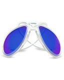 Drop Universal Fit Rubber Aviator Sunglasses, Ice/Blue