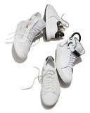 Simon Textured Leather Low-Top Sneaker, White