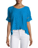 Sheree Short-Sleeve Embroidered Top 