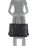 Penelope Large Leather Tote Bag, Black