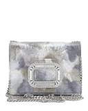 Pilgrim Micro Metallic Leather Shoulder Bag, Silver