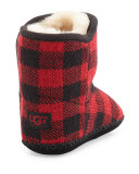 Check-Print Baby Bootie, Scarlet Check, Infant