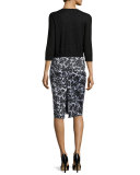 Long-Sleeve Cashmere Cardigan Sweater, Black