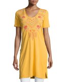 Sonya Side-Slit Embroidered Tunic, Plus Size