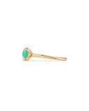 Châtelaine 18k Gold 7mm Chrysoprase Ring w/ Diamonds, Size 6