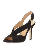 Becky Crisscross Slingback Sandal, Black