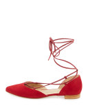 Gilligan Lace-Up d'Orsay Flat, Pomodoro 