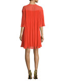 Savoy Half-Sleeve Pleated Cocktail Dress