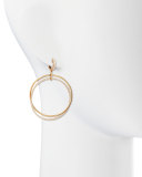 18k Pink Gold & Diamond Interlocking Hoop Earrings