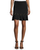 Debir Lace-Detail Skirt, Black