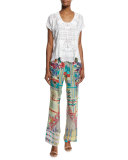 Elleng Printed Drawstring Pants 