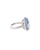 Oval Aqua Cubic Zirconia Ring