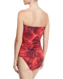 Poppy Floral V-Wire Bandini Swim Top, Red