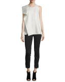 Linen Ruffle Tank, Cloud
