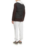 Rustic Quilted Wool Vest, Anthracite