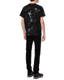 Camo & Star-Print T-Shirt, Black
