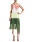 Pieze Colorblock Slip Dress, Candy Pink/Multicolor