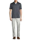 Five-Pocket Stretch Pants, Light Gray