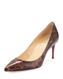 Decollette Tortoiseshell Red Sole Pump, Testa di Moro