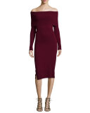 Off-the-Shoulder Cashmere Sweaterdress