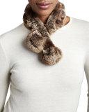 Rabbit Fur Neck Warmer, Natural Brown