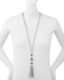 Labradorite & Quartz Tassel Chain Necklace