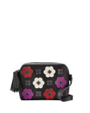 Floral Appliqué Camera Bag, Black/Multi