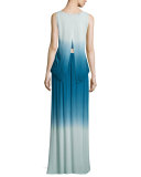 Cheyenne Ombre Cutaway-Back Tank Top, Pacific Blue Ombre