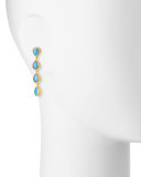 Linear Opal Drop Earrings in 24K Gold