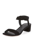 Rena Suede City Sandal, Black