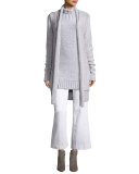 Fray Bis Flared Cropped Jeans, White