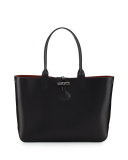 Roseau Reversible Leather Tote Bag, Black/Brick