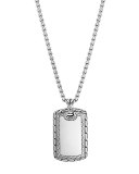 Men's Classic Chain Silver Dog Tag Necklace