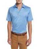 Striped Lisle Knit Polo Shirt