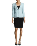 Virgin Wool Pencil Skirt, Black