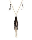 Long Necklace W/ Tassels, Black