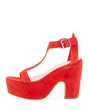 Minette Suede Platform Sandal, Poppy