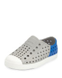 Jefferson Waterproof Colorblock Low-Top Shoe, Gray/Blue, Youth