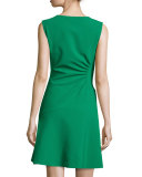 Dayna Crepe A-Line Dress, Emerald Sea