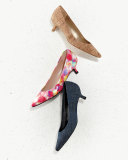 Poco Denim Kitten-Heel Pump, Navy